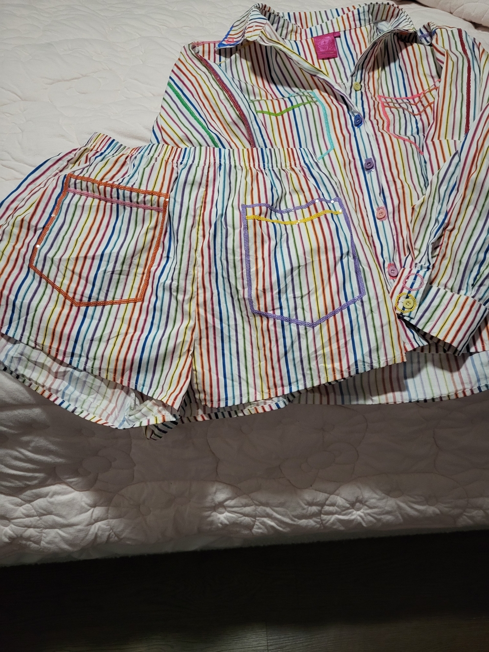 Queen Of Sparkles Rainbow Stripe Cotton Small Set
